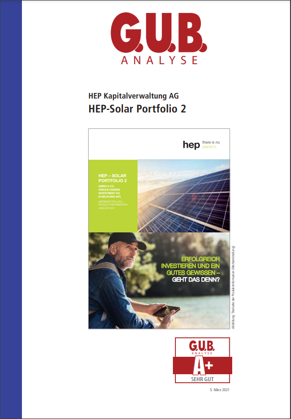 Analyse G.U.B - HEP Solar Portfolio 2 Bewertung: Sehr gut